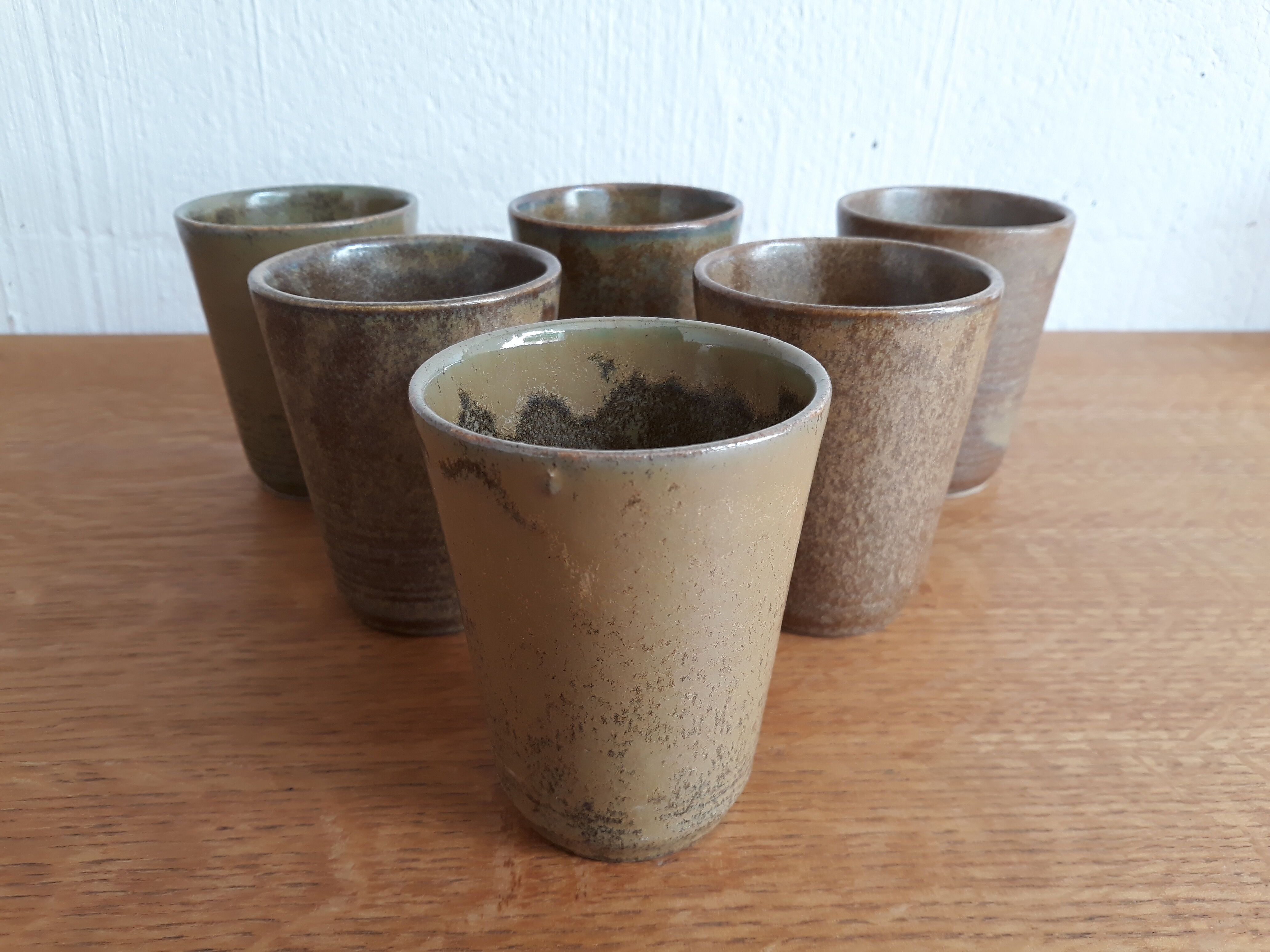 Lot de 6 verre ou tasse en grès