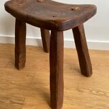 Dark solid wood stool
