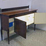 Mid-century decorated sideboard with internal lighting by Società Italiana Compensati Curvati