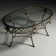 Empire style coffee table metal with glass top