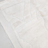 Moroccan Berber carpet m'rirt ecru plain with engraved patterns 2,97x2,04m