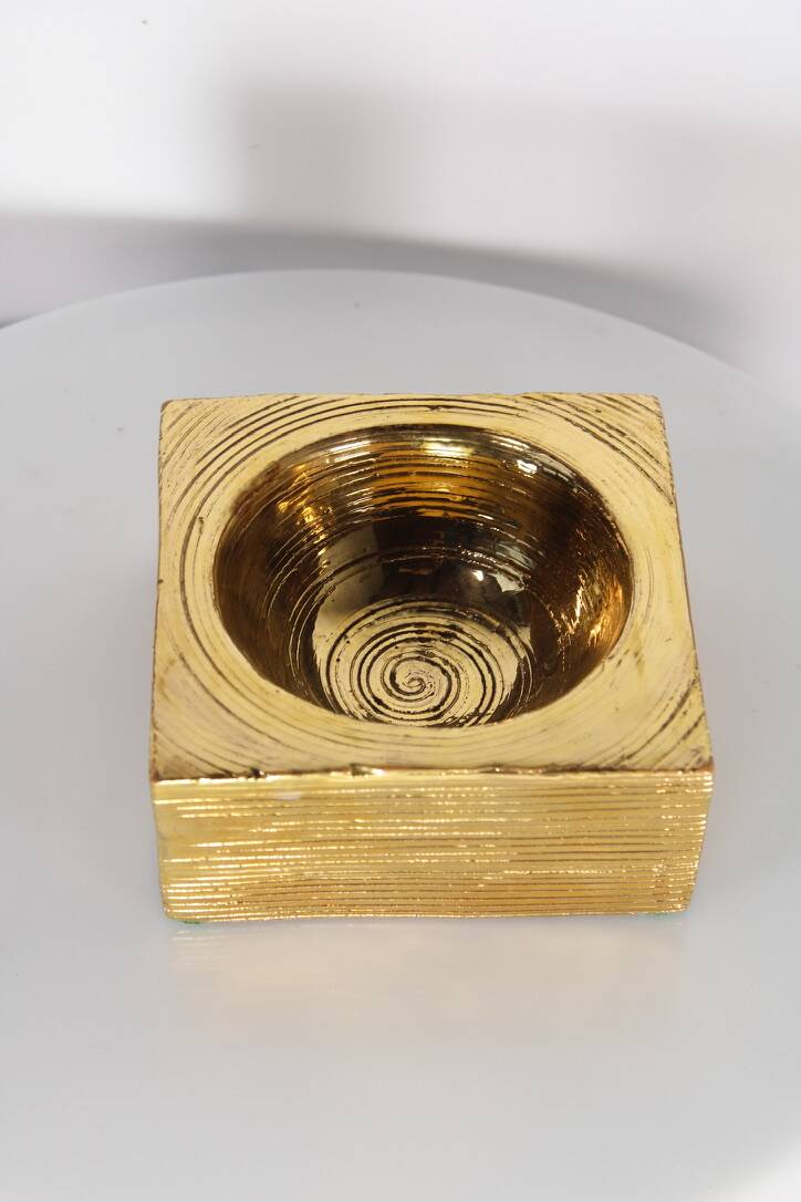 Bitossi gold pocket tray Italy 1970