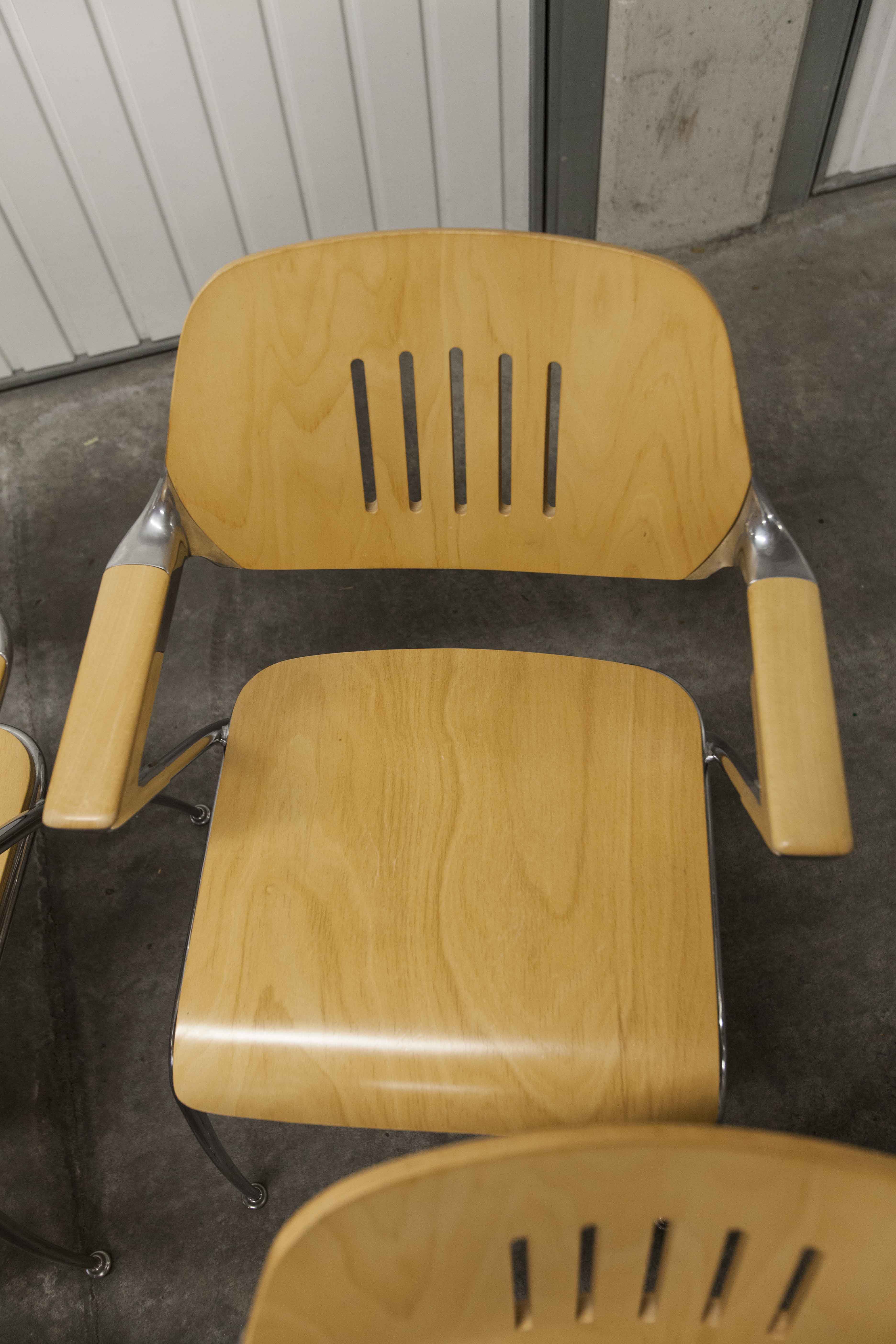 Lot of 6 "Golf" model chairs designed by Francesco Zaccone for the Brunner brand