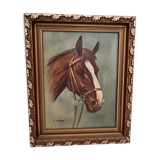 Oil on canvas, alezan horse head