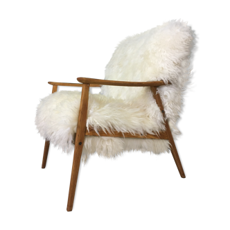 Sheepskin bentwood armchair