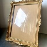 Cadre ancien en bois doré 28 cm x 22 cm Verre CONVEXE