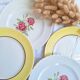 Vintage yellow and pink dinner plates