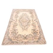 3x7 Cream & Brown Oriental Vintage Rug, 108x207Cm
