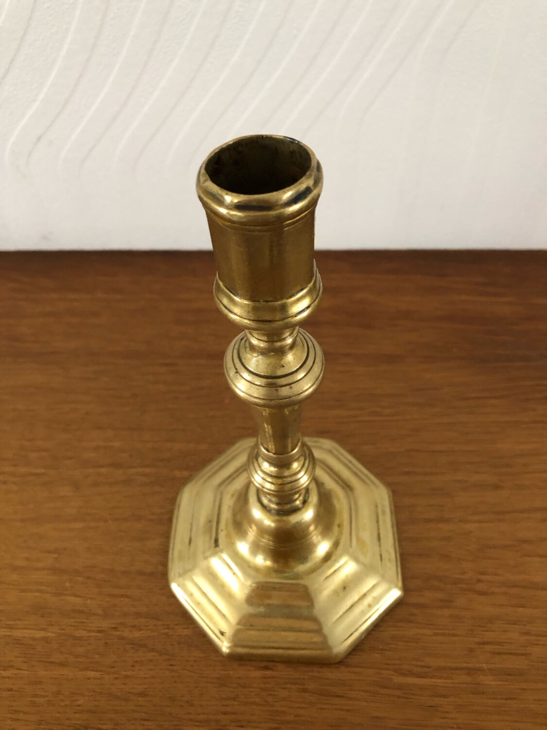 Antique brass candle holder