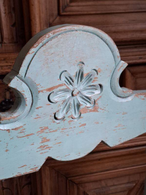 vintage turquoise wooden chairs