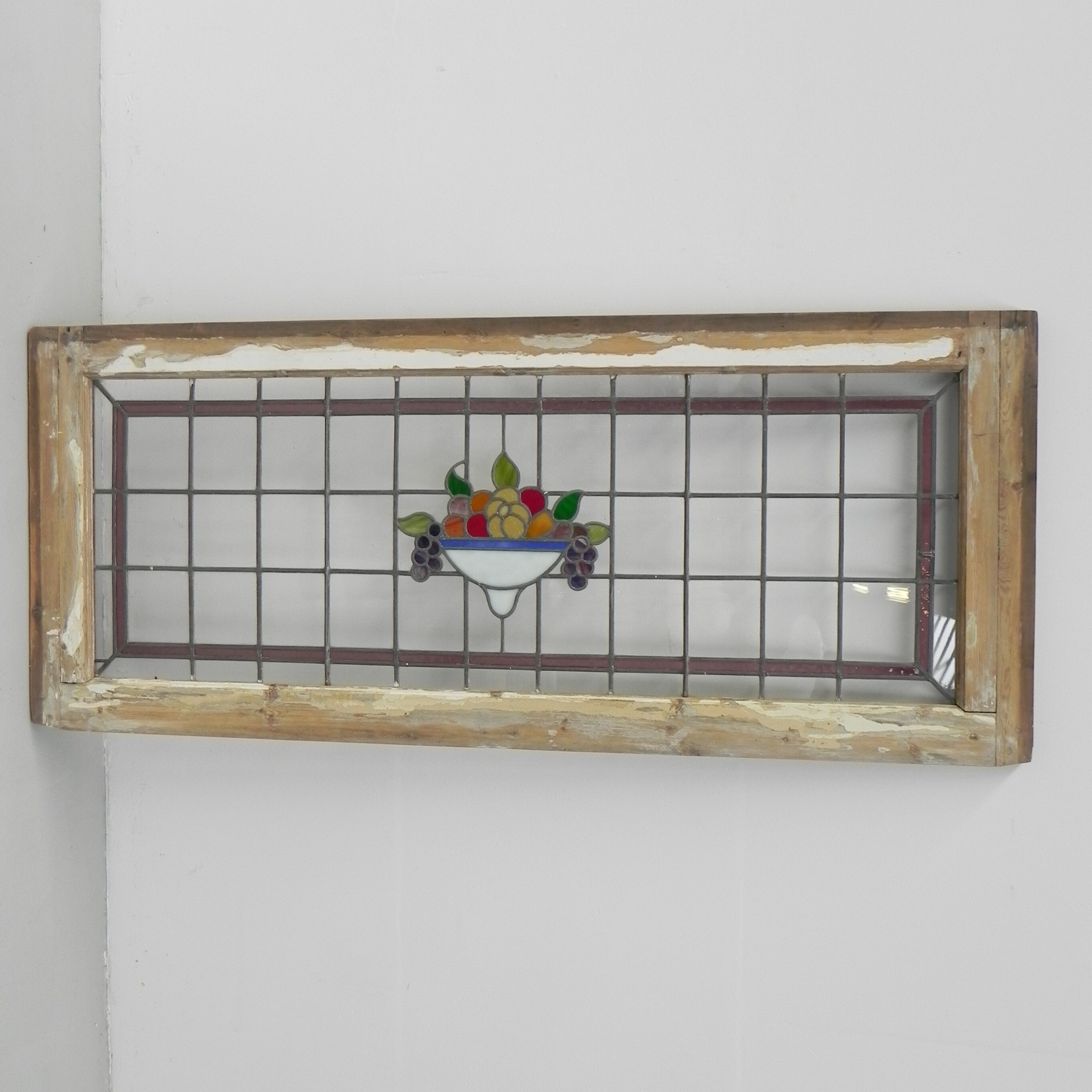 Art Deco stained glass window, 74 x 178 cm