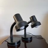 Pair of black Italian bedside lamps