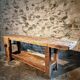 Antique French carpenter's workbench in oak and beech, circa 1900