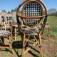 Set of 6 chairs Bistro terrace type Paris in rattan & braiding