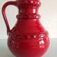 Fat Lava red ceramic vase by Pfortner Keramik / vintage 60s-70s