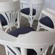 Ensemble de 6 chaises de salle à manger vintage en bois courbé blanc / fauteuil de style Thonet des années 1970