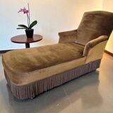 Vintage chaise longue / armchair / daybed with fringes