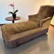Chaise longue vintage / fauteuil / méridienne avec franges