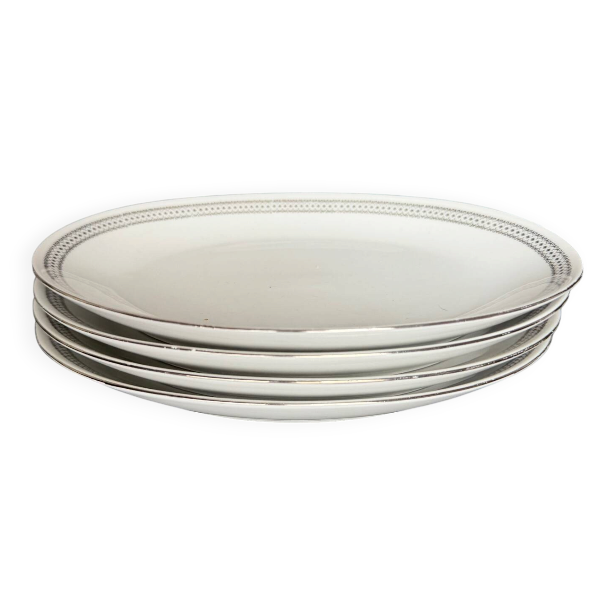 4 small oval porcelain dishes