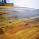 Old farm table with extension cords