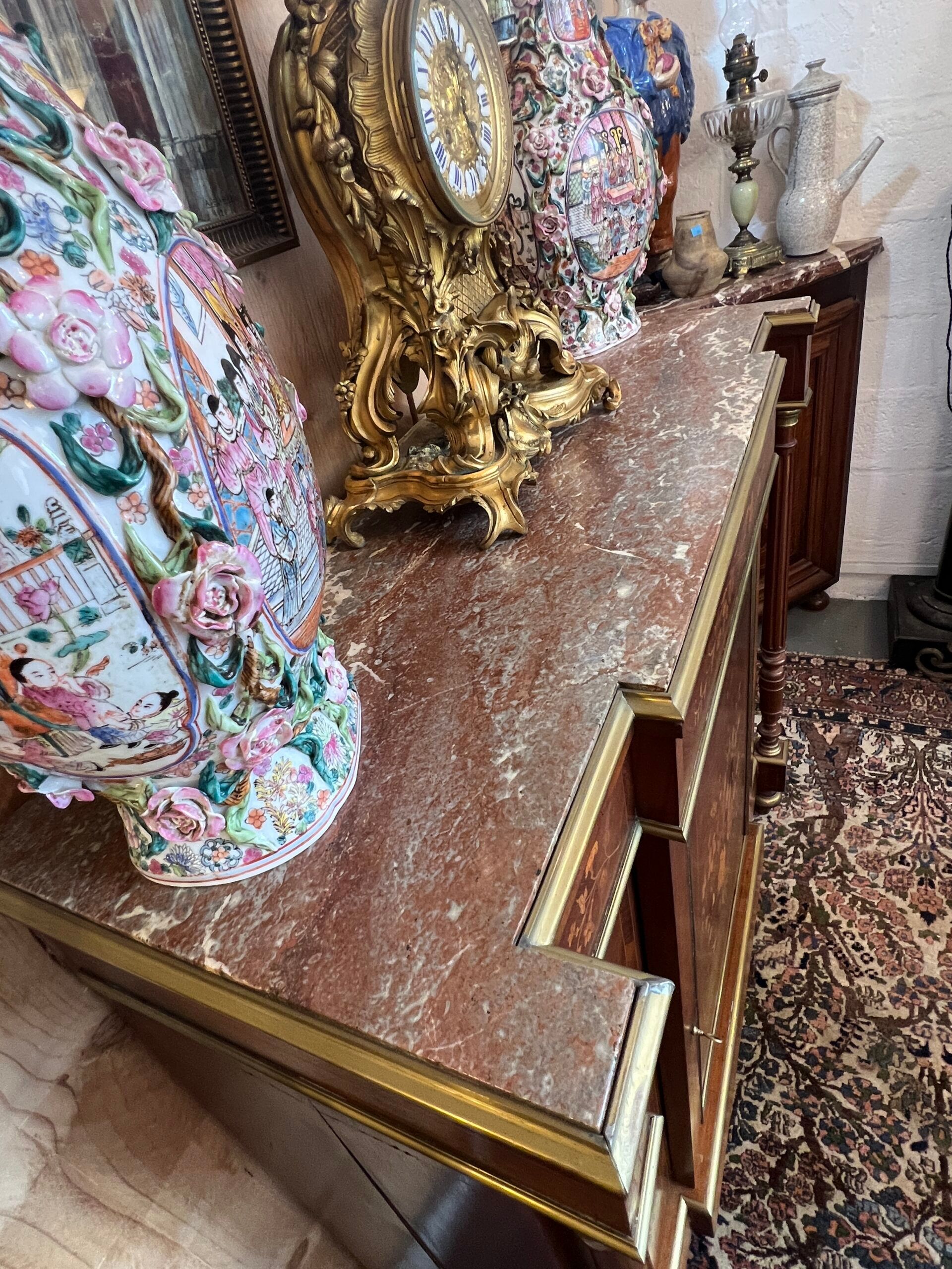 Napoleon III sideboard, rosewood and floral marquetry, 19th century