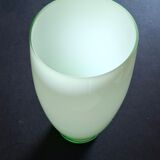Large contemporary vase in green opaline