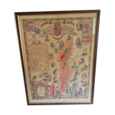 Tableau affiche : carte des vins de bourgogne