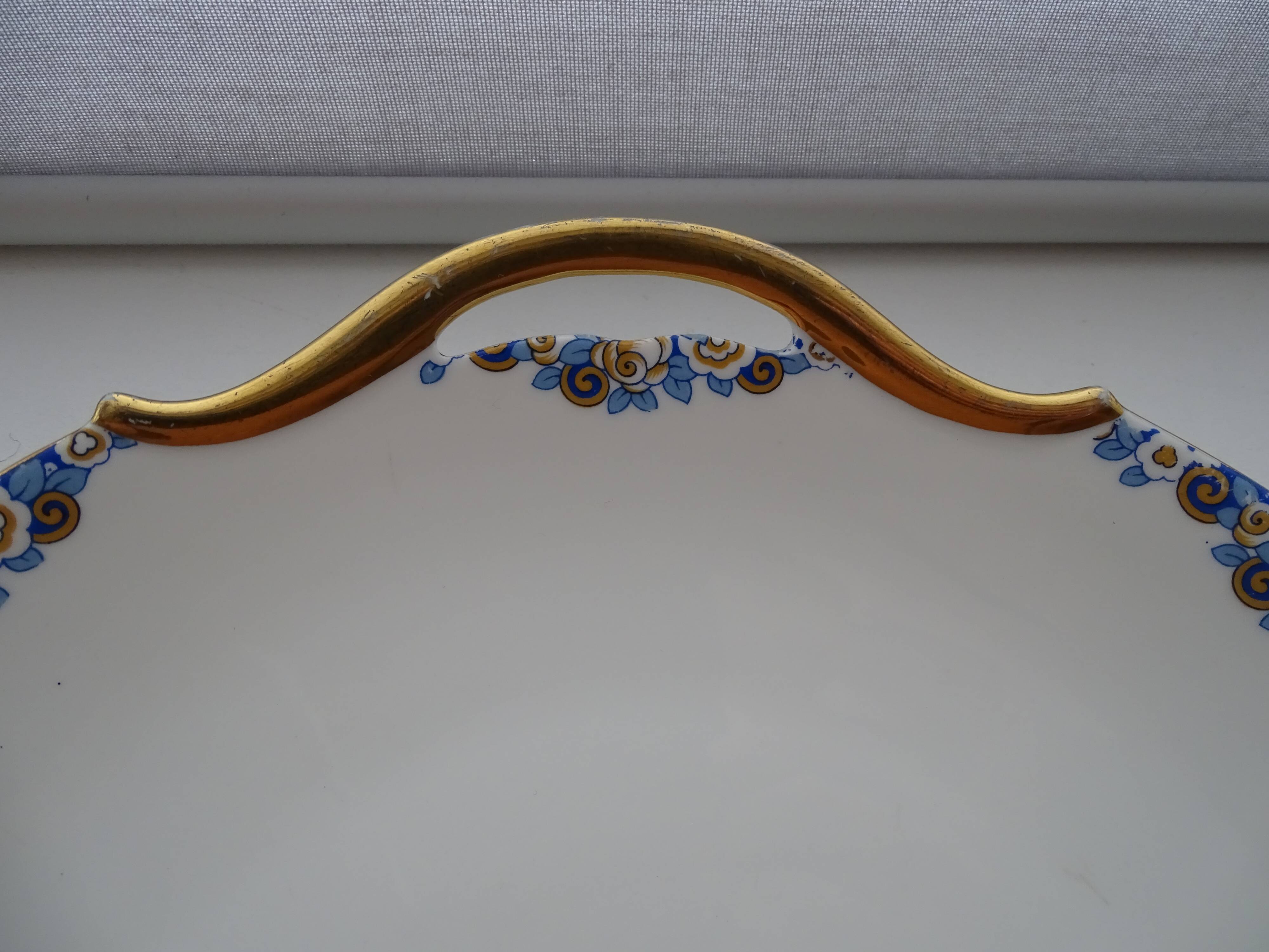 Dessert service porcelain Limoges Union Art Deco 9 people