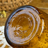 Blown glass oil dispenser with bubbles