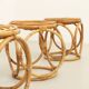 Set of three 1970s rattan stools, Spain.