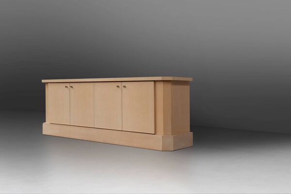 Buffet en bois de ronce laqué ivoire par Jean Claude Dresse, années 1940