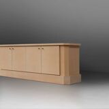 Ivory Lacquer Sideboard in burl wood by Jean Claude Dresse, 1940s