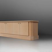 Ivory Lacquer Sideboard in burl wood by Jean Claude Dresse, 1940s