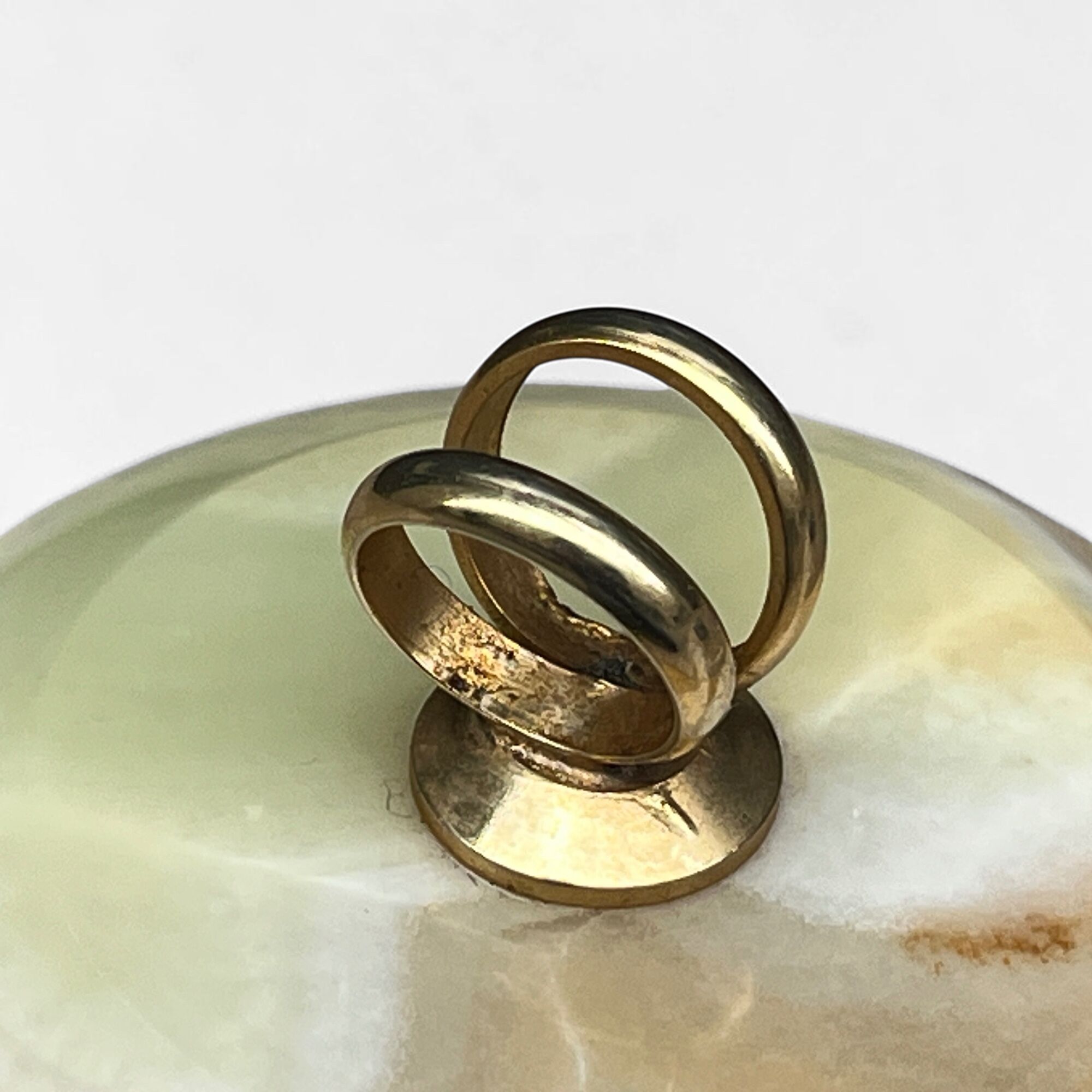 Green onyx catchall - Vintage 1970 green onyx jewellery box