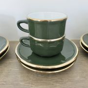 Apilco, set of 2 cups and saucers, Parisian bistros