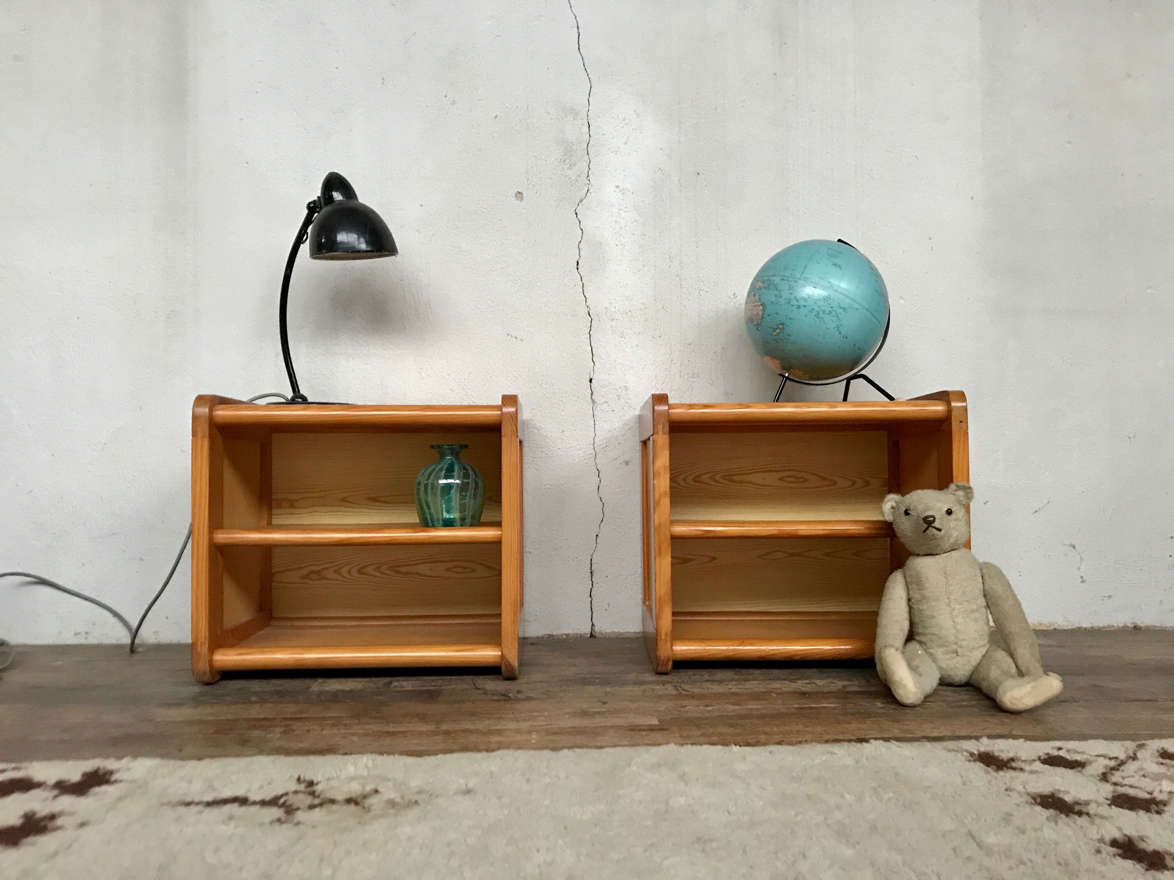 Pair of bedside bedside bedside tables old vintage sofa end 1950 1960 retro