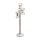 Lampadaire vintage en métal chromé et verre