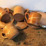 Set of 4 vintage stoneware coffee cups