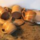 Set of 4 vintage stoneware coffee cups
