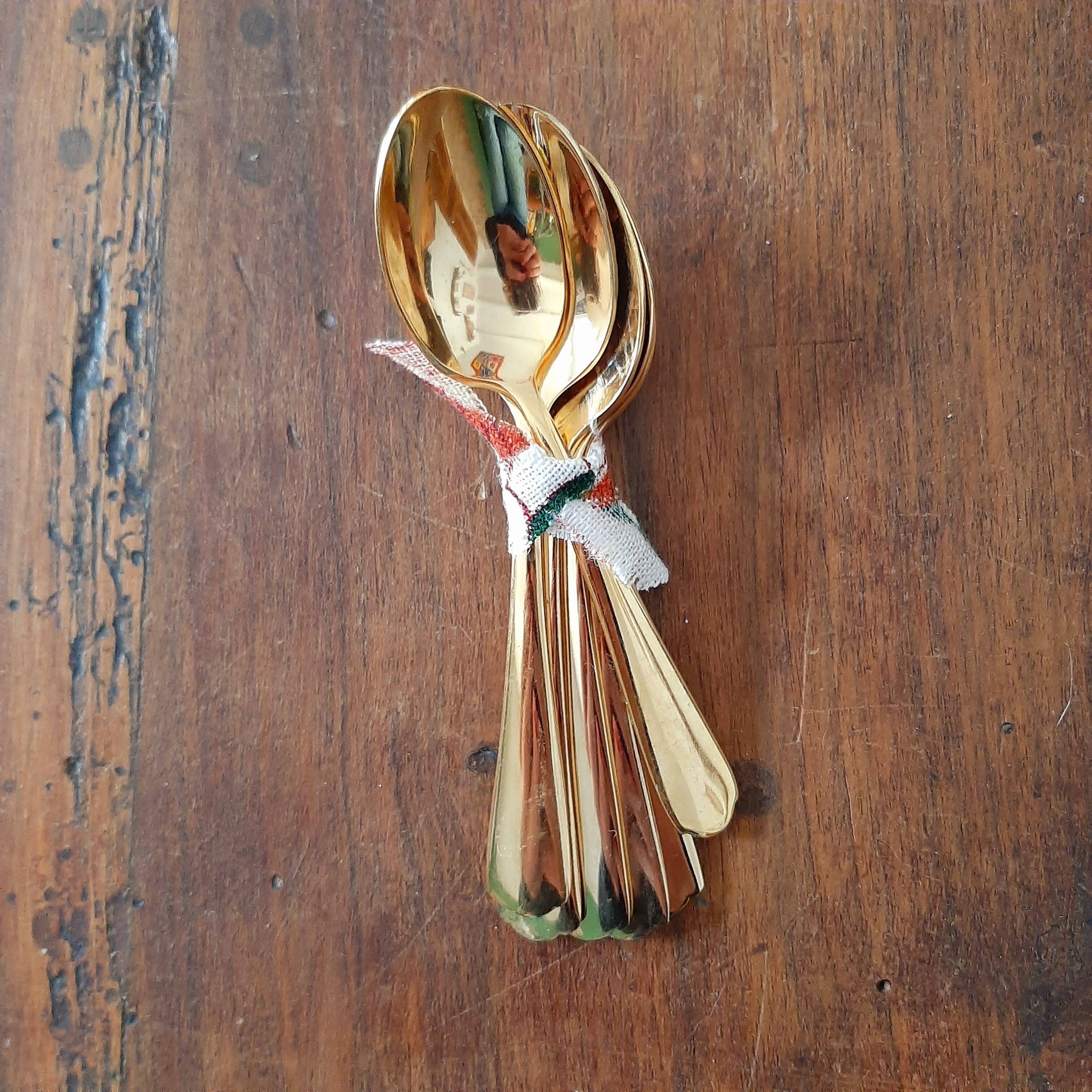 Golden coffee spoons