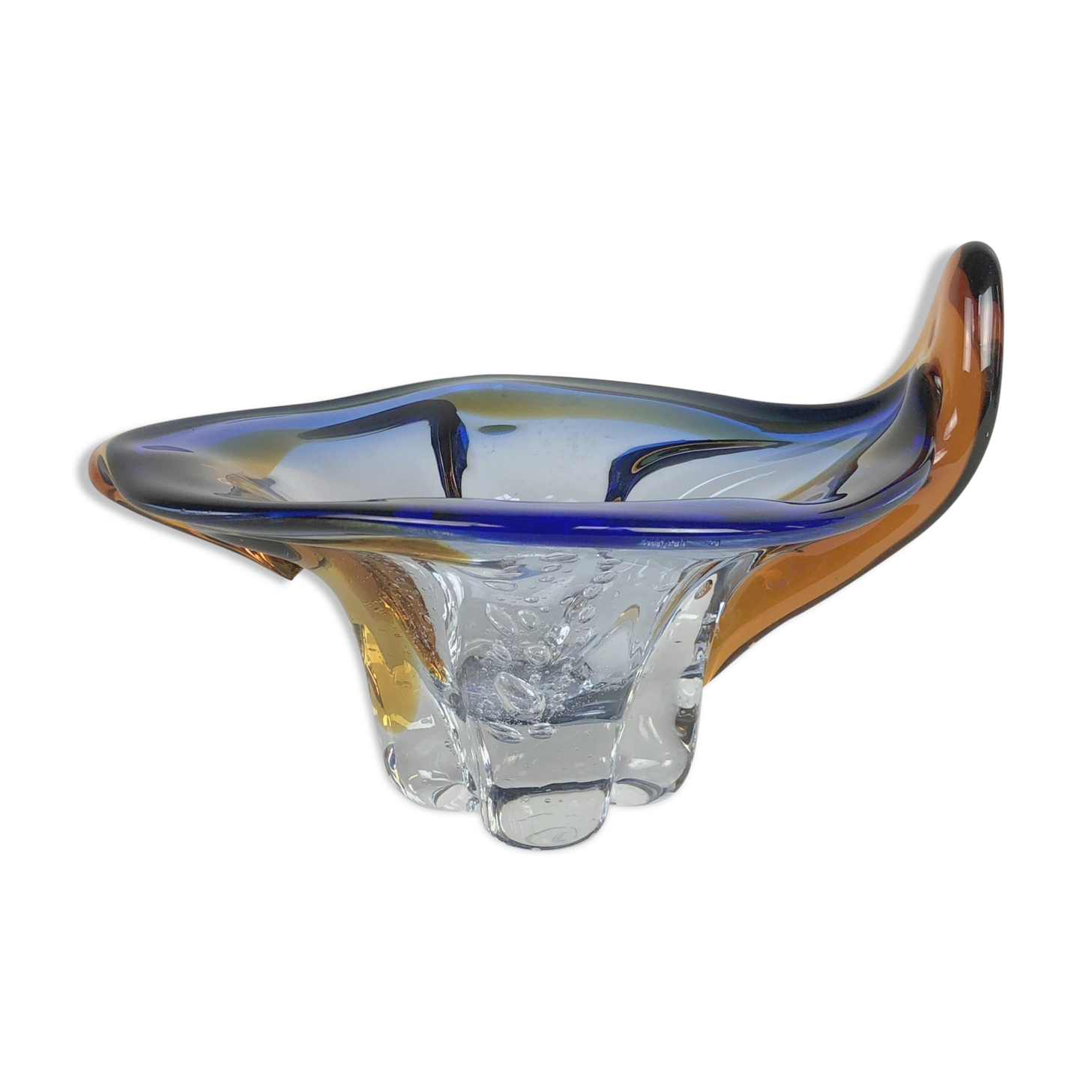 Bohemian art glass bowl, 1960's