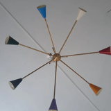 Lustre Sputnik à 7 bras en laiton