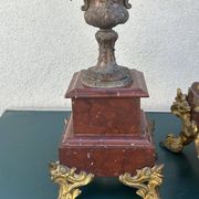 Napoleon III fireplace garniture in marble & regulus signed Auguste Moreau.