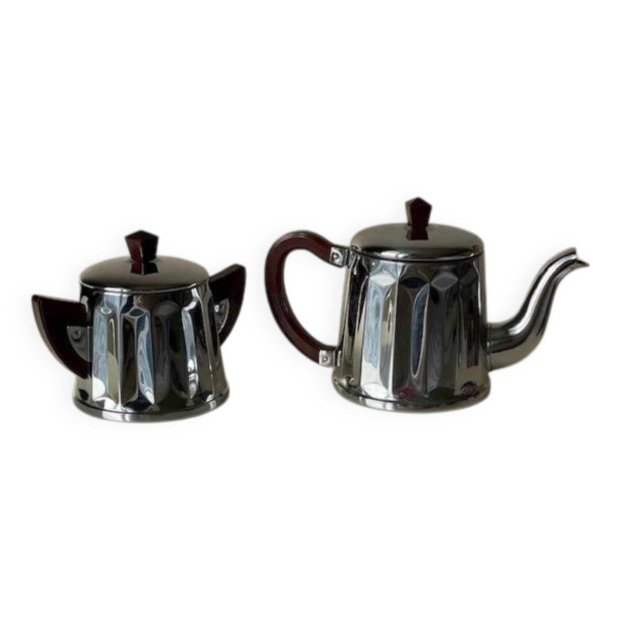 Art Deco sugar bowl and jug duo