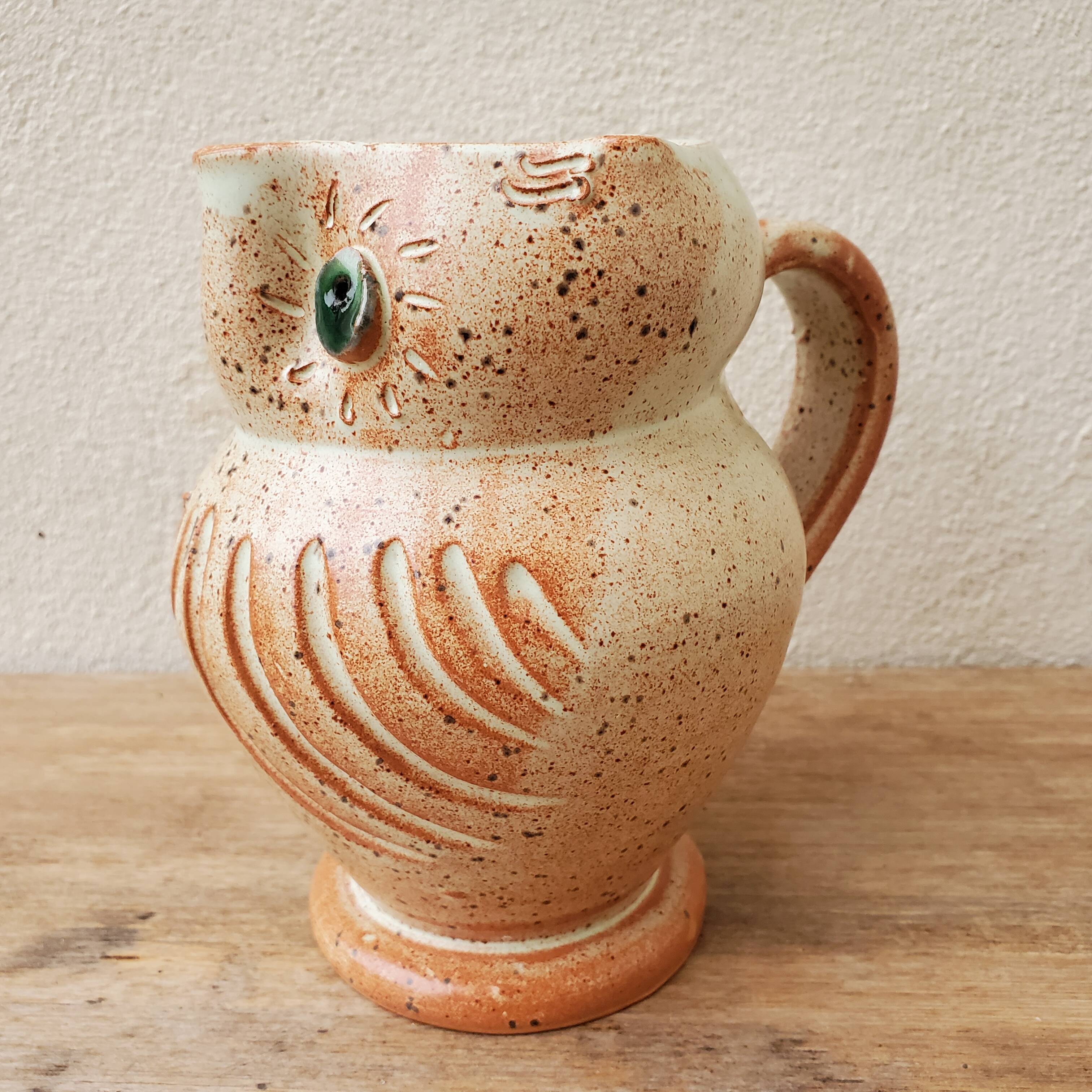 Pitcher owl terracotta vase