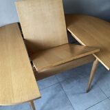 Vintage round table from the 60s with butterfly extension