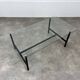 50s coffee table, glass and black metal