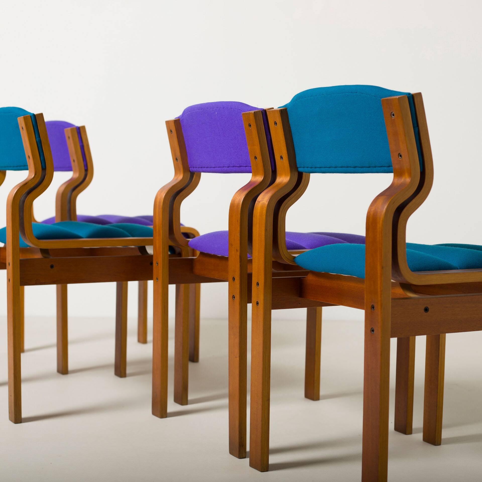 Set of 4 dining chairs by Jan Bocan / Zbynek Hrivnac / Ludvik Volak, 1970s.