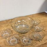 Gold-edged glass fruit salad service