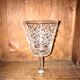 Set of old glasses with white arabesque pattern